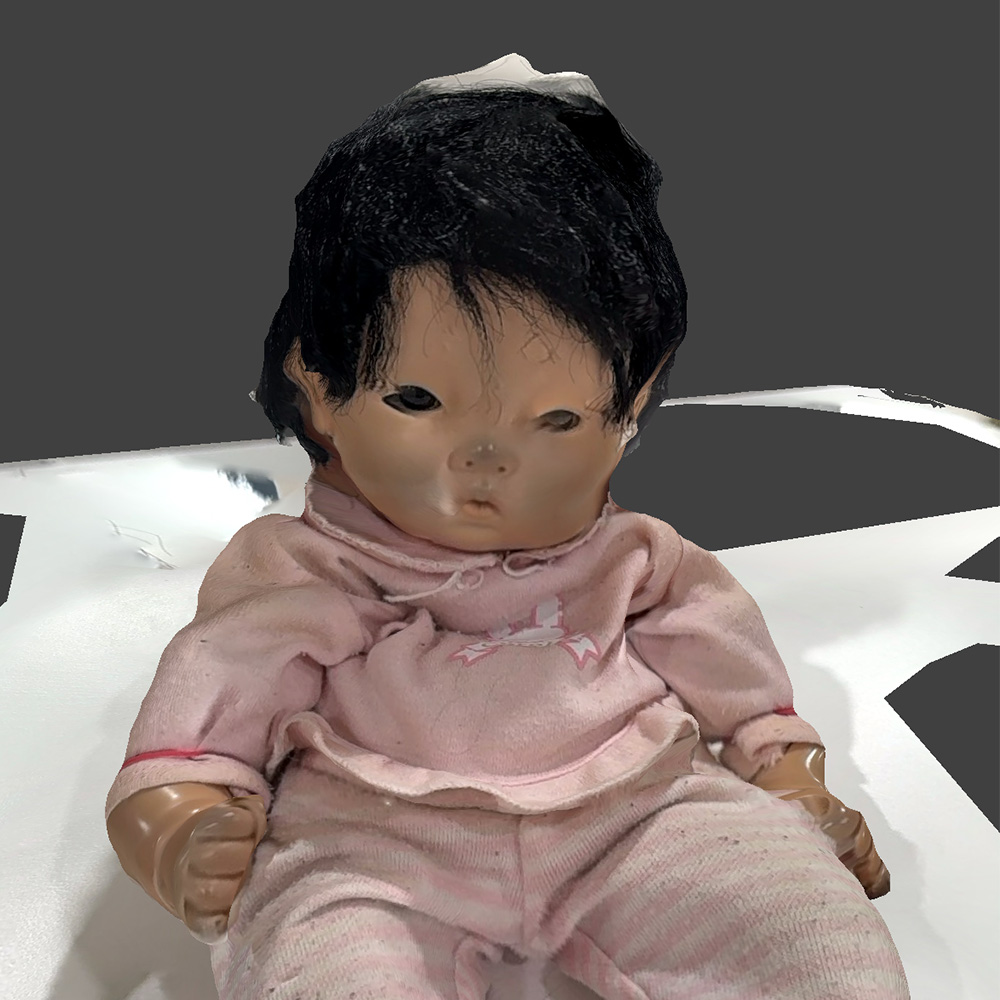 Scaniverse scan of my emotional support doll named special baby.